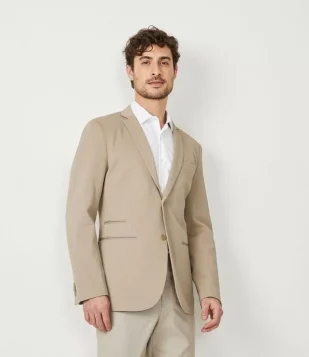 Blazer Texturizado Com Botões E Bolsos Marrom