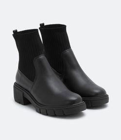 Bota Cano Médio com Salto Tratorado