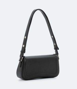 Bolsa Baguete Com Fechamento Tampa Preto