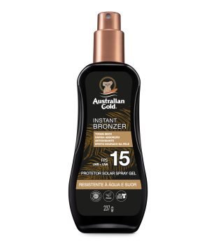 Protetor Solar Australian Gold FPS 15 Instant Bronzer Spray Gel 237ml