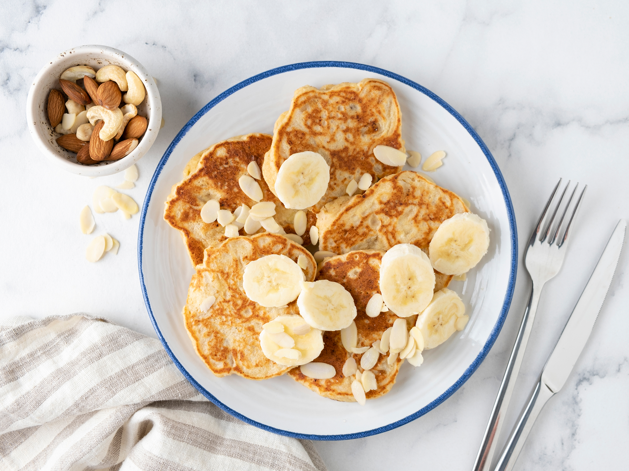 brunch: Panquecas de banana e nozes