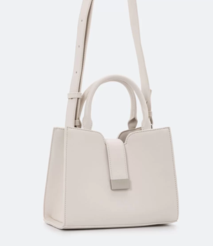 Bolsa Satchel Com Tira Para Fechamento Off White
