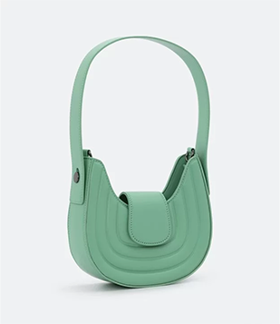 Bolsa Shoulder Baguete Com Alça Estruturada Verde