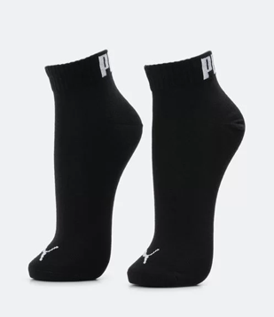 Kit 02 Pares De Meia Cano Médio Em Algodão Com Logo Puma Preto