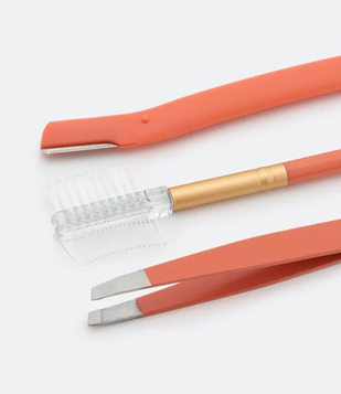 Kit De Maquiagem Kit De Sobrancelhas Com Pinça, Navalha E Escovinha Alchemia Rosa