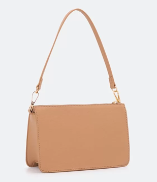 Bolsa Transversal Baguete Com Alça De Ombro Marrom