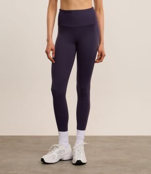 Calça Legging Esportiva em Poliamida com Cós Alto Roxo