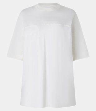 Camiseta Over em Algodão Agroecológico com Costura na Pala Off White