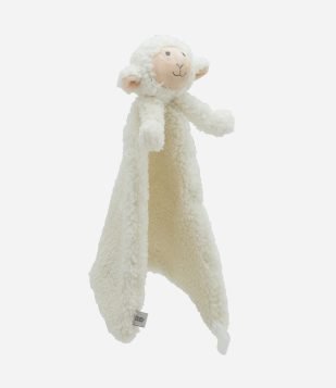 Naninha Bebê em Plush de Ovelhinha com Tecido Macio Infantil - Tam ÚNICO Branco