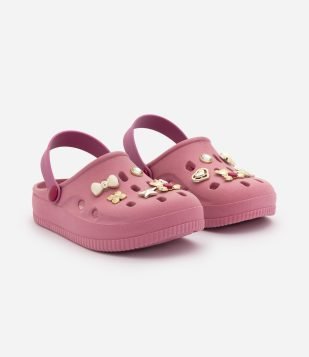 Sandália Babuche Infantil com Pins Decorativos – Tam 28 a 35 Rosa
