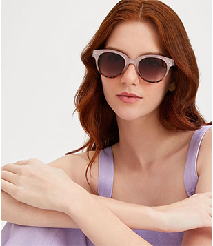 Óculos De Sol Redondo Com Lentes Degrade Rosa