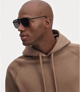 Óculos de Sol Aviador com Lente Fume Preto