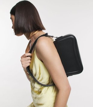 Bolsa Baguete Com Fechamento Tampa Preto