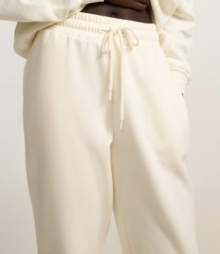 Calça Jogger em Moletom com Forro Fleece Branco