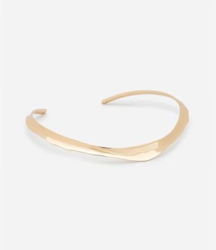 Gargantilha Rígida em Metal com Formato Irregular Dourado