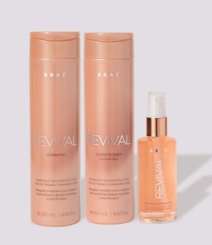 Kit - Shampoo Revival 250ml - Condicionador Revival Reconstrutor 250ml - Oil Shine Gorgeous Revival 60ml Braé KIT