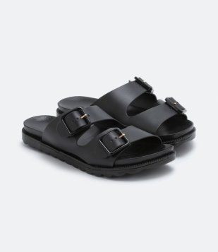 Sandália Rasteira Sport Sandal Com Sola Tratorada E Tira Dupla Preto