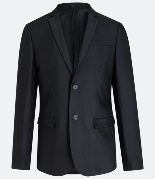 Paletó Slim Básico Em Poliviscose Com Bolsos Preto