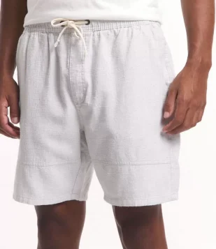 Bermuda De Passeio Texturizada Com Cós Elástico E Recortes Cinza Claro