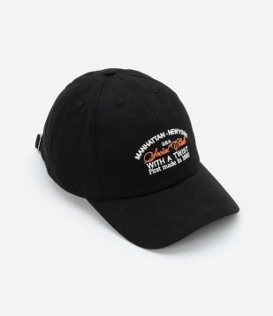 Boné Aba Curva com Estampa Social Club Preto
