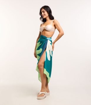 Canga em Viscose com Sol Estampado Verde