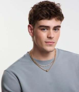 Kit 02 Colares e Metal com Pingente de Dado Dourado