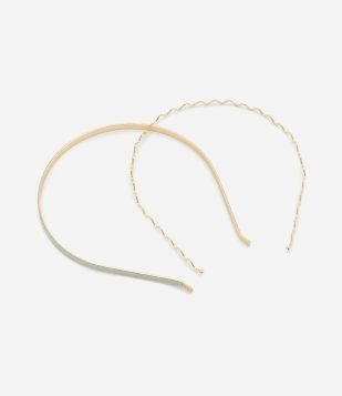 Kit 02 Tiaras Finas com Revestimento Brilhante Dourado