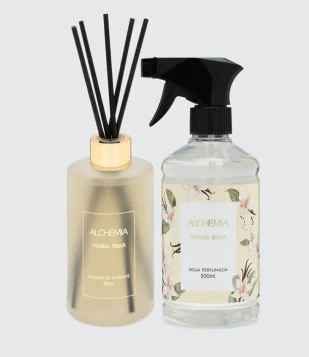 Kit Alchemia: Difusor De Ambientes Vanilla Black + Água Perfumada Vanilla Black KIT