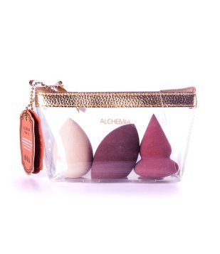 Kit Com 3 Esponjas Para Maquiagem Tons Terrosos + Necessaire Alchemia COLORIDO