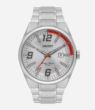 Relógio Masculino Orient Analógico com Caixa e Pulseira de Aço Prata