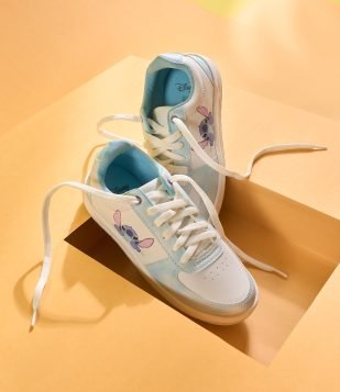 Tênis Infantil Casual com Recortes e Estampa Stitch - Tam 28 ao 36 Azul