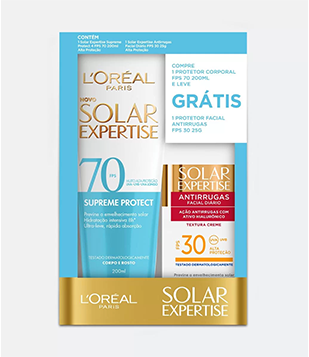 Promopack Protetor Solar Corporal + Protetor Solar Facial Expertise FPS 70 200ml L'Oréal Paris KIT