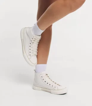 Tênis Vulcanizado Cano Alto Bege