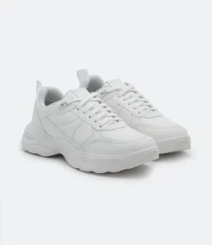 Tênis Jogging Com Recortes Branco