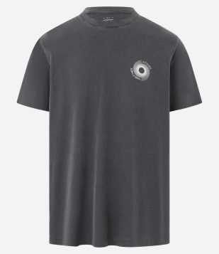 Camiseta Comfort em Algodão Estonado com Estampa Lettering Cinza