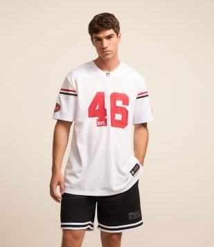 Camiseta em Tecnologia Dry com Estampa NFL 49ERS Branco