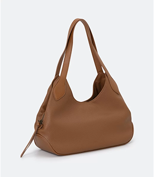 Bolsa Shoulder Baguete Em Material Sintético Texturizado Marrom