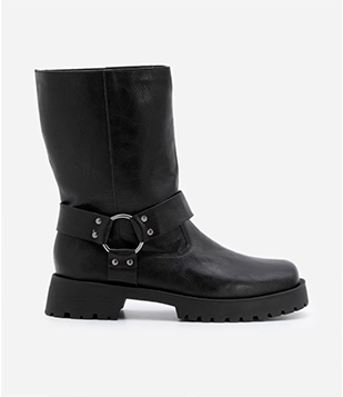Bota Biker Com Sola Tratorada Preto