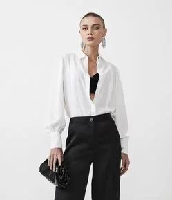 Camisa Com Manga Bufante E Punho Largo