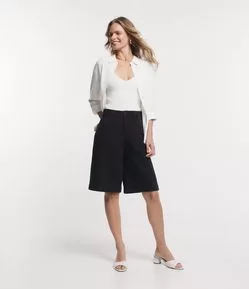 Bermuda Jeans Com Bolsos