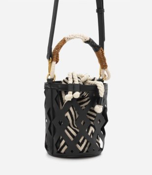 Bolsa Bucket Com Recortes E Saco Ajustável Preto