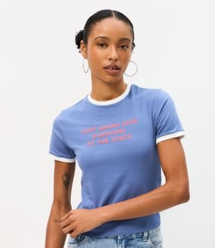 Camiseta com Estampa Lettering Harry Styles em Algodão Azul