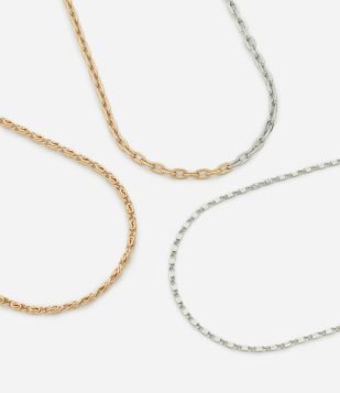 Colar com 3 Camadas em Metal com Correntes Dourado e Prata