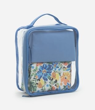 Kit 03 Nécessaires em PU com Diferentes Tamanhos Azul