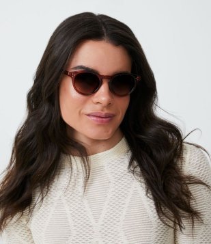 Óculos De Sol Redondo Com Lente Degradê Marrom