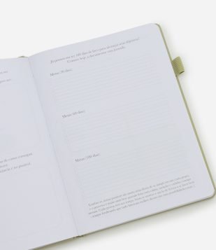 Planner Wellness 100 Dias De Bem-Estar Capa Dura Com Elástico Verde