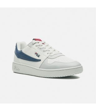 Tênis em PU com Texturas Fila Branco-Azul