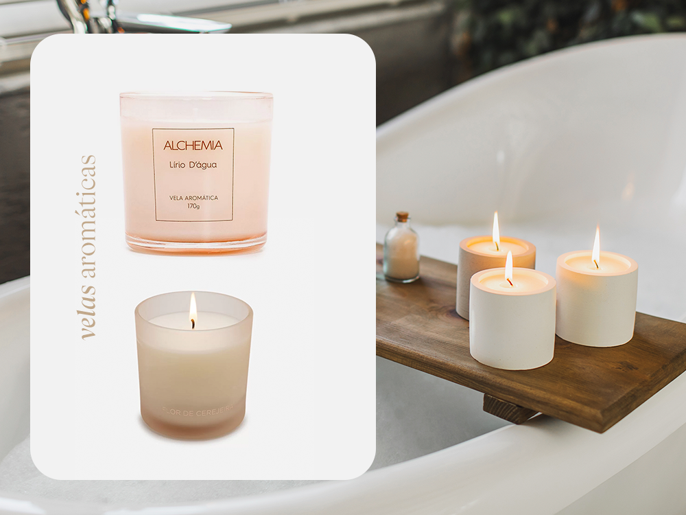 kit de velas para banho relaxante