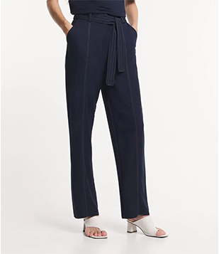 Calça Cargo Em Malha Piquet Com Detalhe Pespontos Em Fio Metalizado Azul