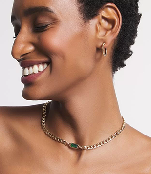 Conjunto Brinco E Colar Em Metal Com Pingente De Strass E Argola Texturizada Dourado